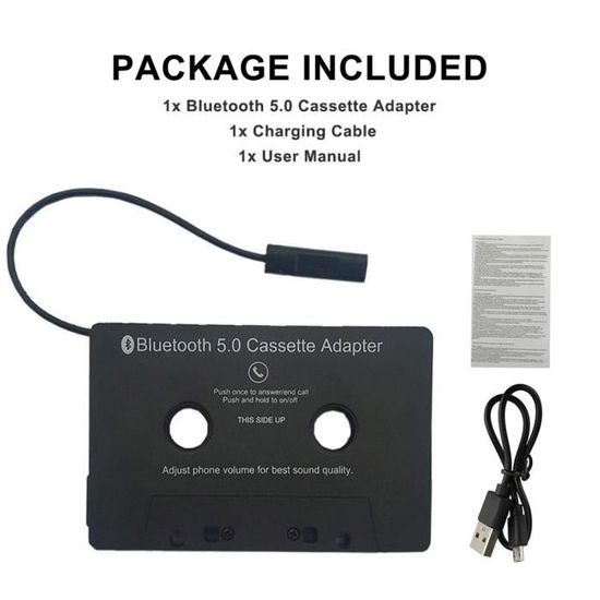 Adaptateur Auxiliaire De Cassette De Voiture Car Audio Bluetooth Tape  Receiver Universal Cassette Tape Adapter Player - Cdiscount Informatique