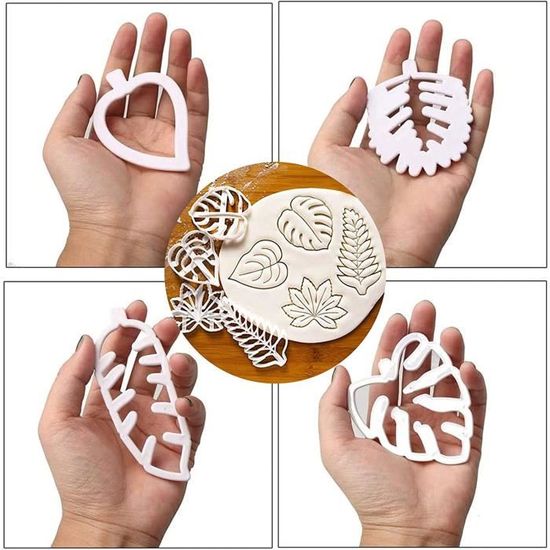 Lot De 7 Emporte Pièces En Forme De Feuille Et Fleur Tropicale Pour Pâte à Sucre Bonbons