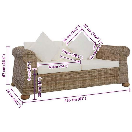 vidaXL Canap/é /à 2 Places Sofa de Salon Canap/é-lit Chambre /à Coucher Canap/é Convertible de Salle de S/éjour Maison Int/érieur Cr/ème Tissu