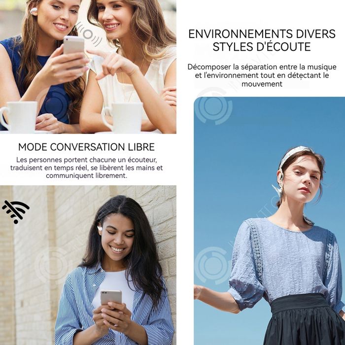 VBESTLIFE Écouteurs Traduction Langue Y113 - Traduction 144 Langues Bidirectionnelle Bluetooth 5.1