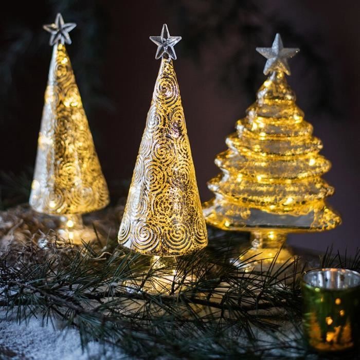 Sapin de Noël de Table Lumineux en Plastique Métal, Lampe LED Décorative en  Forme d'arbre de Noël, Decoration de Noël Brillant[37] - Cdiscount Maison