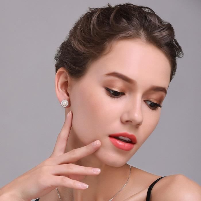 Boucles D'oreilles En Forme De Cœur Plaquées Argent - Zircons, Hypoallergéniques, 18 Mm - Cadeau Pour Femme