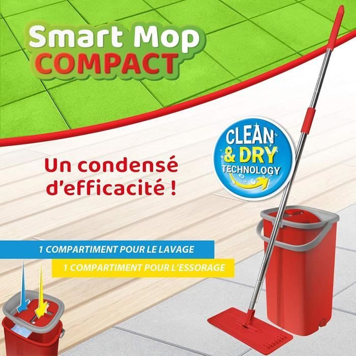 Balai serpillère Smart Mop Compact 360 avec seau essoreur - Liseré