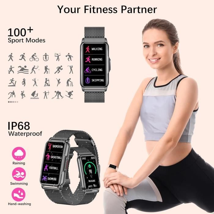 Montre Connect e Femme Sport Montre Intelligente Etanche Ip68