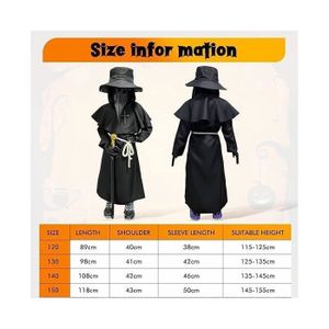 Costume Médecin De La Peste Adulte – Cape, Capuche, Masque Bec – Cosplay Médiéval, Halloween - 4