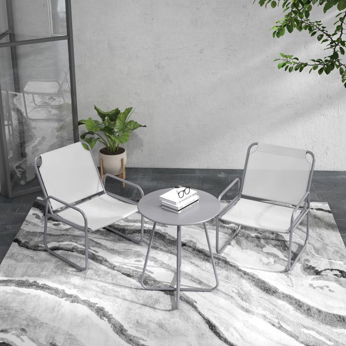 Set Mini Meubles De Plage 3 Pièces – Table, 2 Chaises Et Parasol, Plastique, Pour Maison De Poupée, Décoration Mini