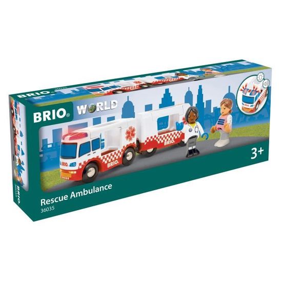Brio Train en bois Camion Ambulance Son et Lumières 36035