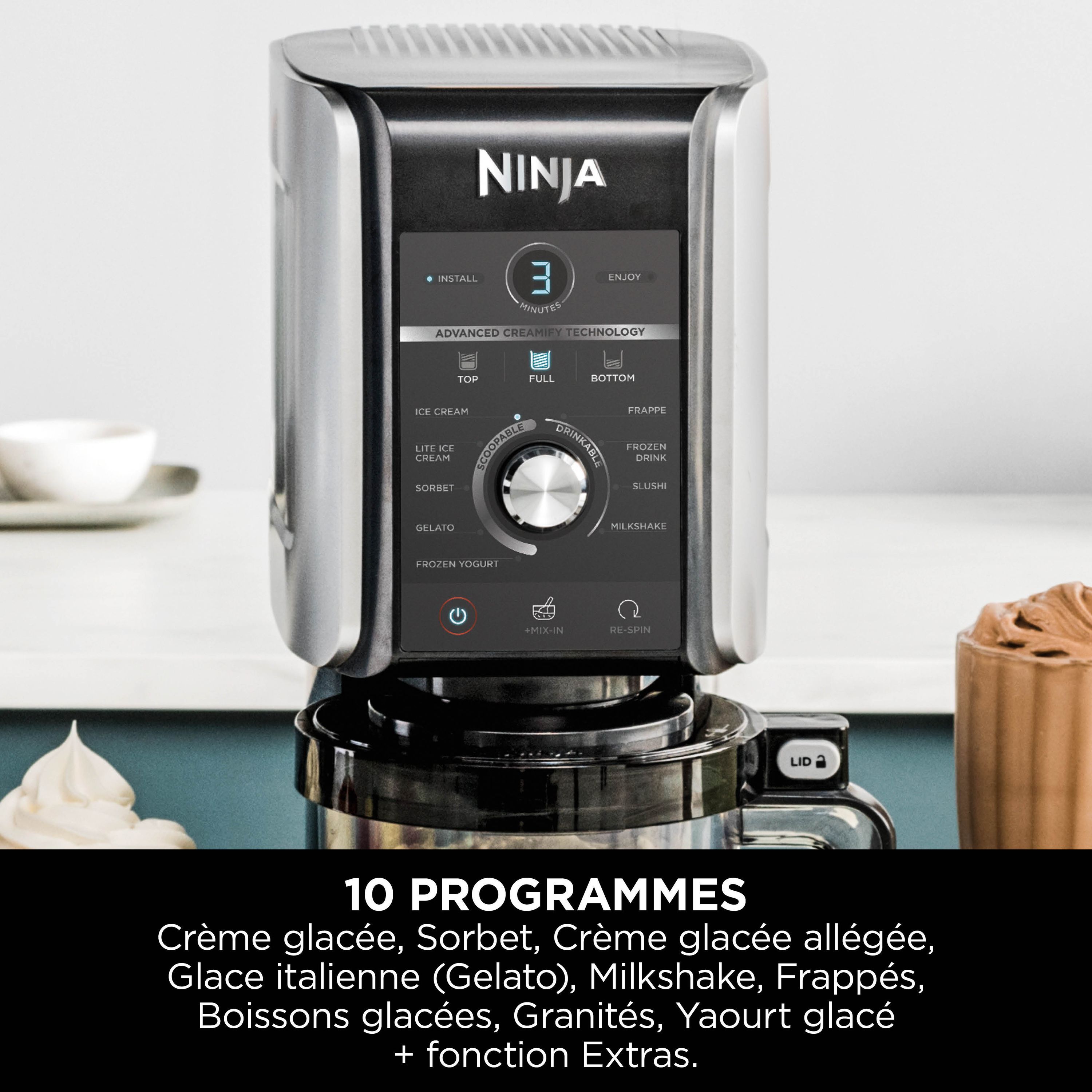 Machine à glaces NINJA - CREAMi Deluxe NC502EU - 2 pots inclus 709ml - 10 programmes - Cdiscount Electroménager