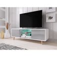 3xEliving Meuble TV scandinave et minimaliste CINDI blanc / gris LED-0