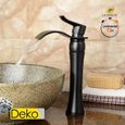 iDeko® Robinet salle de bain cascade mitigeur vasque (haut) peintre Noir rétro – style-0