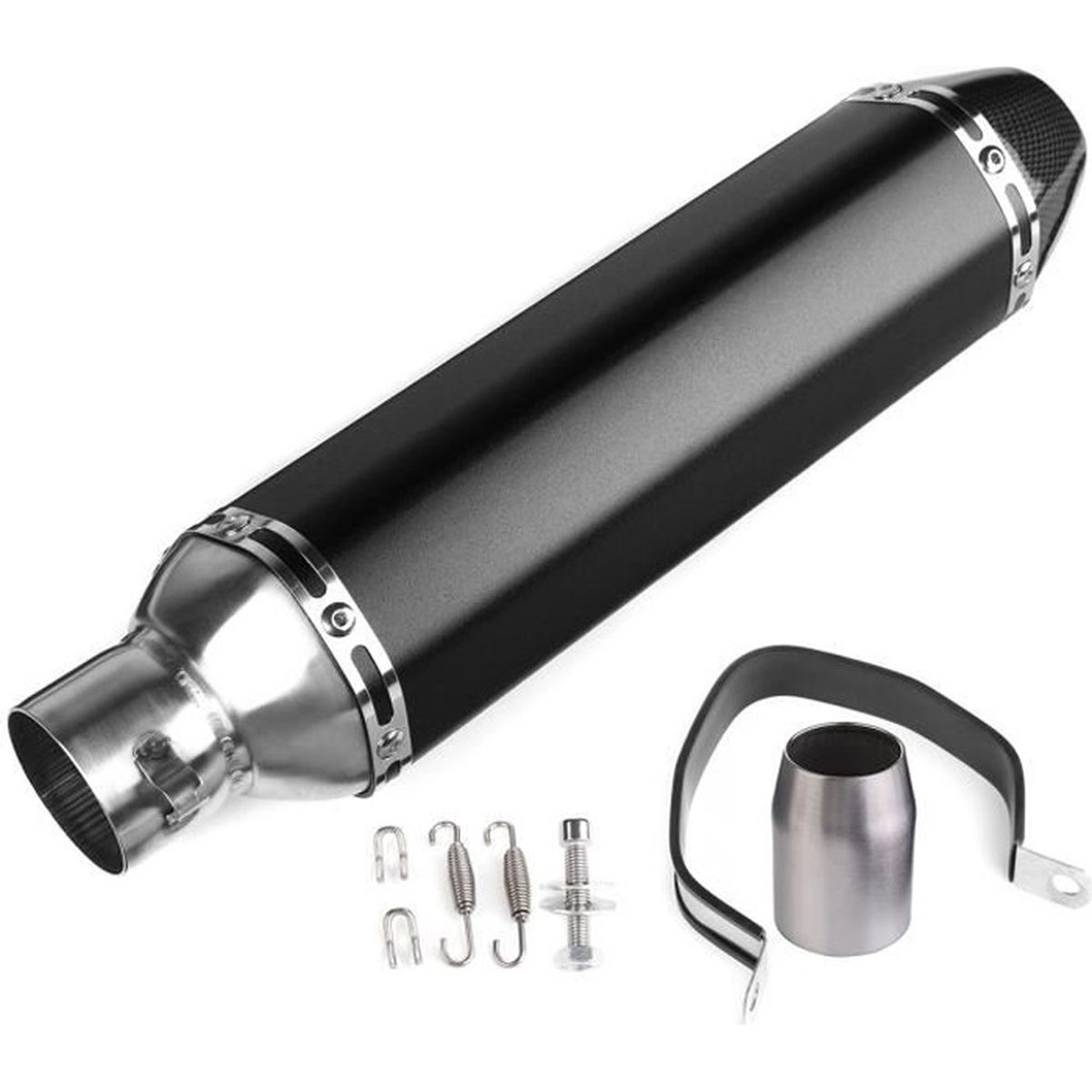 Silencieux universel de tuyau d/&eacute;chappement de moto de 51mm Style 1 insert de silencieux de tuyau d/&eacute;chappement en acier inoxydable DB Killer Noise Eliminator Silver