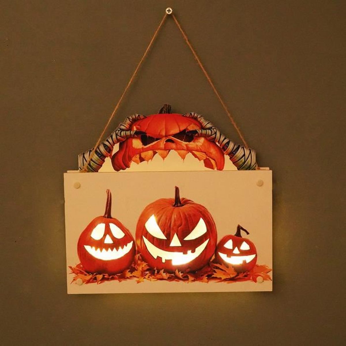 Deco Halloween Citrouille-30cm-a Suspendre Happy Halloween