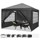 DEVO Tonnelle de Jardin 3x3m ,Tonnelle Barnum Tente pour Jardins, Camping, Plage-Noir