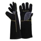 ZEMINPEOEL Gants résistants au feu et à la chaleur extrêmes, cuir avec coutures en kevlar（14 pouces）