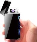 DASINKO Briquet Électrique, USB Briquet Electrique Rechargeable Coupe-Vent Double Arc et Indicateur Puissance Commande Tactile Noir
