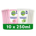 DETTOL Lot de 10 Recharges No-Touch Savon Liquide Mains - Action Nettoyante 250ml - 5x Beurre de Karité 5x Aloe Vera