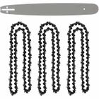 Guide 20 Pouces (50 cm) pour tronçonneuse - FOLAYA - Lot de 3 chaînes 76 maillons - Blanc
