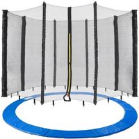 AREBOS 460 cm Coussin de protection pour trampoline + filet pour 8 tiges
