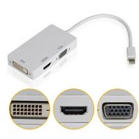 Mini DisplayPort (3 en 1) Thunderbolt vers HDMI - DVI - VGA adaptateur de port d'affichage pour Apple Macbook (blanc)