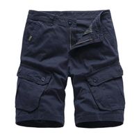 Cargo Shorts Hommes Cool Vente Chaude Coton Casual Pantalon Court vd0222fot15nd bleu