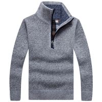 Pull homme,Pull Col Roulé Tricot Hauts,Manches Longues Pullover Automne Hiver Chaud-Gris clair
