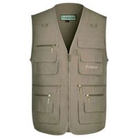 Gilet Décontracté Multi-poches Pour Homme - Idéal Vacances Et Plein Air - Polyester Avec étiquettes