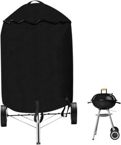 HOUSSE - BÂCHE Noire Couvre-Grill Couvercle de Barbecue Rond étanche 22,8x30,3 Pouces Couvertures de Grill à gaz résistant aux UV à UV avec