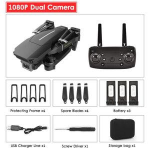 DRONE Noir 1080P Double 3B-Mini Drone E100 avec caméra H