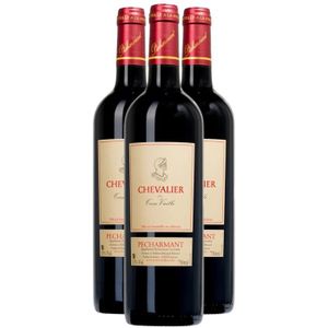 VIN ROUGE Pécharmant Chevalier par Terre Vieille Rouge 2021 - Lot de 3x75cl - Château Terre Vieille - Vin AOC Rouge de Bordeaux