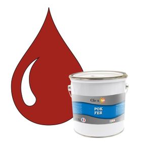 PEINTURE - VERNIS POK FER : Peinture glycéro Fer Antirouille métaux 2,5L - RAL 3002 Rouge carmin