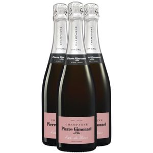 CHAMPAGNE Champagne Premier Cru Rosé de Blancs Brut Rosé - Lot de 3x75cl - Champagne Pierre Gimonnet et Fils - Cépages Chardonnay, Pinot Noir