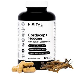 COMPLEMENTS ALIMENTAIRES - VITALITE Cordyceps 14000 mg. 180 gélules végétaliennes