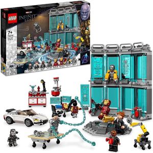 ASSEMBLAGE CONSTRUCTION LEGO 76216 Marvel LArmurerie dIron Man, Jouet a Construire de l'Armure et de la Minifigurine du Super Hero, Idee Cadeau Enfan
