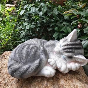STATUE - STATUETTE LEX ornements de jardin Statue de chat endormi de 