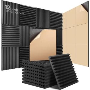 Traitement acoustique pour home studio Absorbant le son coton noir, Adapté  for plafond Panneaux acoustiques mur Pro Trap 59947 - Cdiscount TV Son Photo