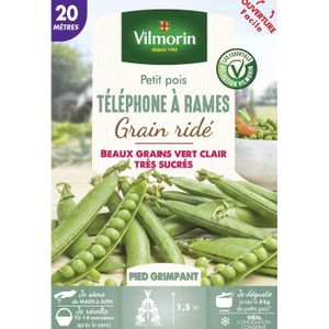 GRAINE - SEMENCE Petit Pois TELEPHONE A RAMES grain ridé 20 mètres