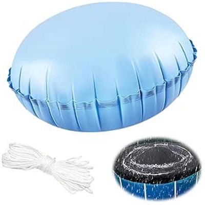 Coussin De Piscine D'hivernage 120x120 Cm - Gonflable, Résistant Aux UV - Avec Cordes De Fixation - Pour Piscines Carrées, Rondes