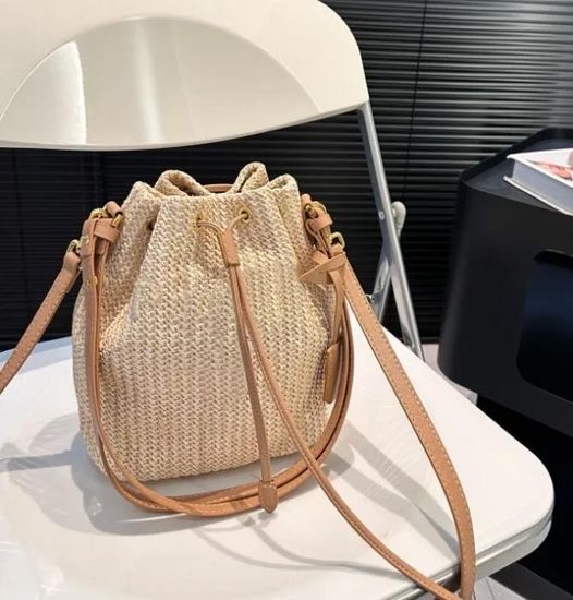 Sac à Bandoulière En Paille Pour Femmes - Sac Été Élégant Pochette Seau Vacances Plage