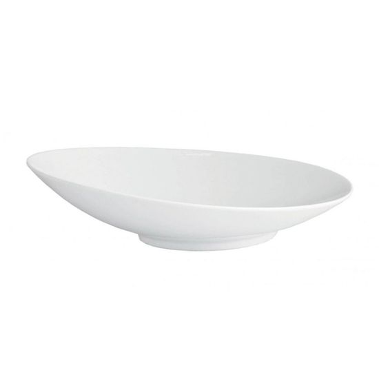 Lot De 6 Assiettes Plates Ovales The Market En Grès - Bicolore (bleu Aigue-marine Intérieur / Blanc Extérieur) - 29x24 Cm