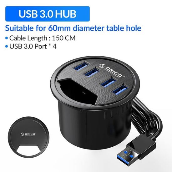 USB 3.0 - œillet de bureau HUB USB 3.0, avec Port pour casque, Microphone,  lecteur de carte de Type C, adapta - Cdiscount Informatique