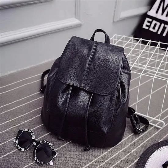 Fashion Sac dos Femme en PU simili cuir Sac dos femme noir Sac