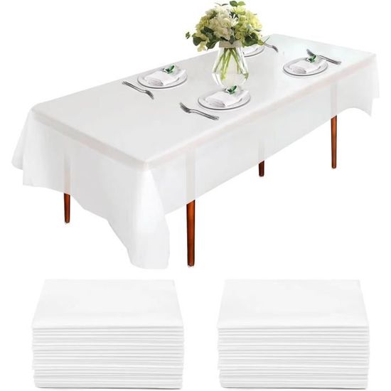 Lot De 8 Nappes Jetables Rayées Rouge Et Blanc - 130 X 220 Cm, Thème Carnaval, Fête, Anniversaire