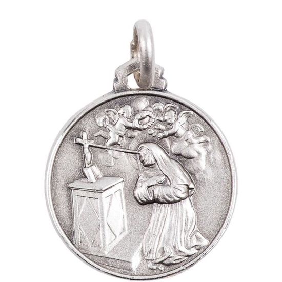 Collier Avec Pendentif Sainte Rita - Multicolore En Résine - Neuf Sans Emballage