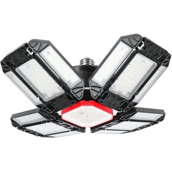 LIU-7708726350388-Lumière de garage à LED Lampe de Garage LED Ultra  Lumineuse avec 3 Panneaux Réglables, Lumière du Jour 6 000 K, de