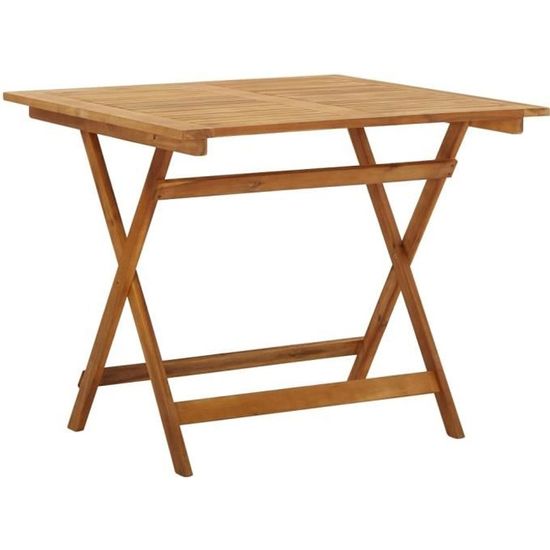 Table Pliante - Table de Jardin - Table Exterieur - Table à dîner 90x90x75 cm Bois d'acacia massif🐰3334