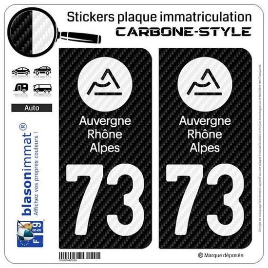 Sticker Pour Plaque D'immatriculation 2 Stickers Autocollants Région Auvergne-Rhône-Alpes (38) - Pour Plaque Immatriculation, Vinyle Autocollant Auvergne Rhône Alpes