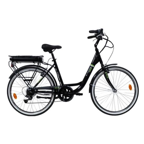 ORUS Vélo électrique E 4000 - Batterie Samsung 8AH/26V 250W - Autonomie 40/45 km - 6 vitesses Shimano - Noir