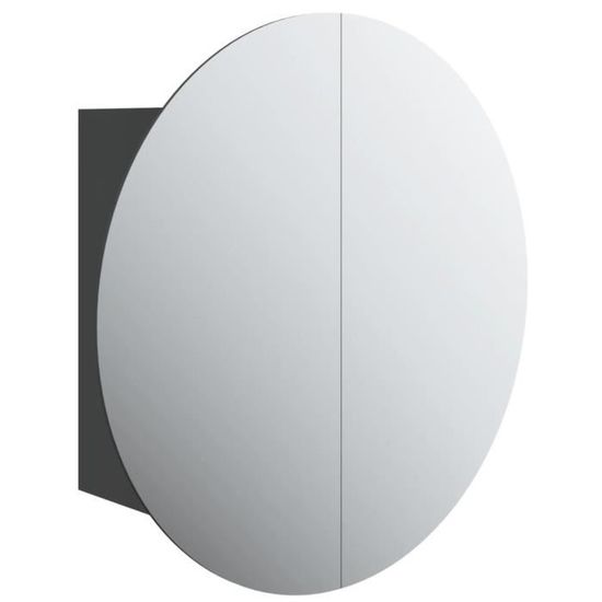 Armoire De Salle De Bain Avec Miroir Rond Et éclairage LED - VidaXL, Blanc, 40x40x17.5 Cm (neuf)