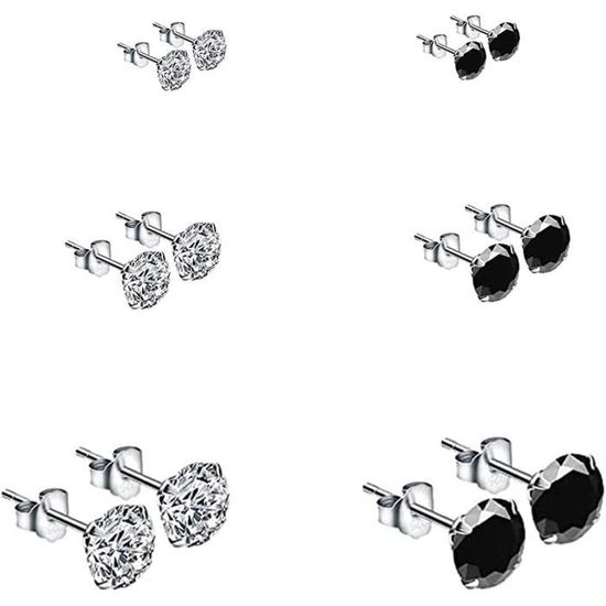 HEEYA 3 Paires Boucles D'oreilles Argent 925 Pour Femme