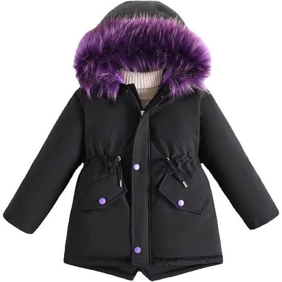 Blouson bomber Mayoral fille 14 noir doublé fourrure clouté denim